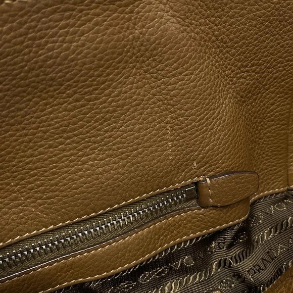 Auth PRADA - Brown Leather Tote Bag - Picture 14 of 16